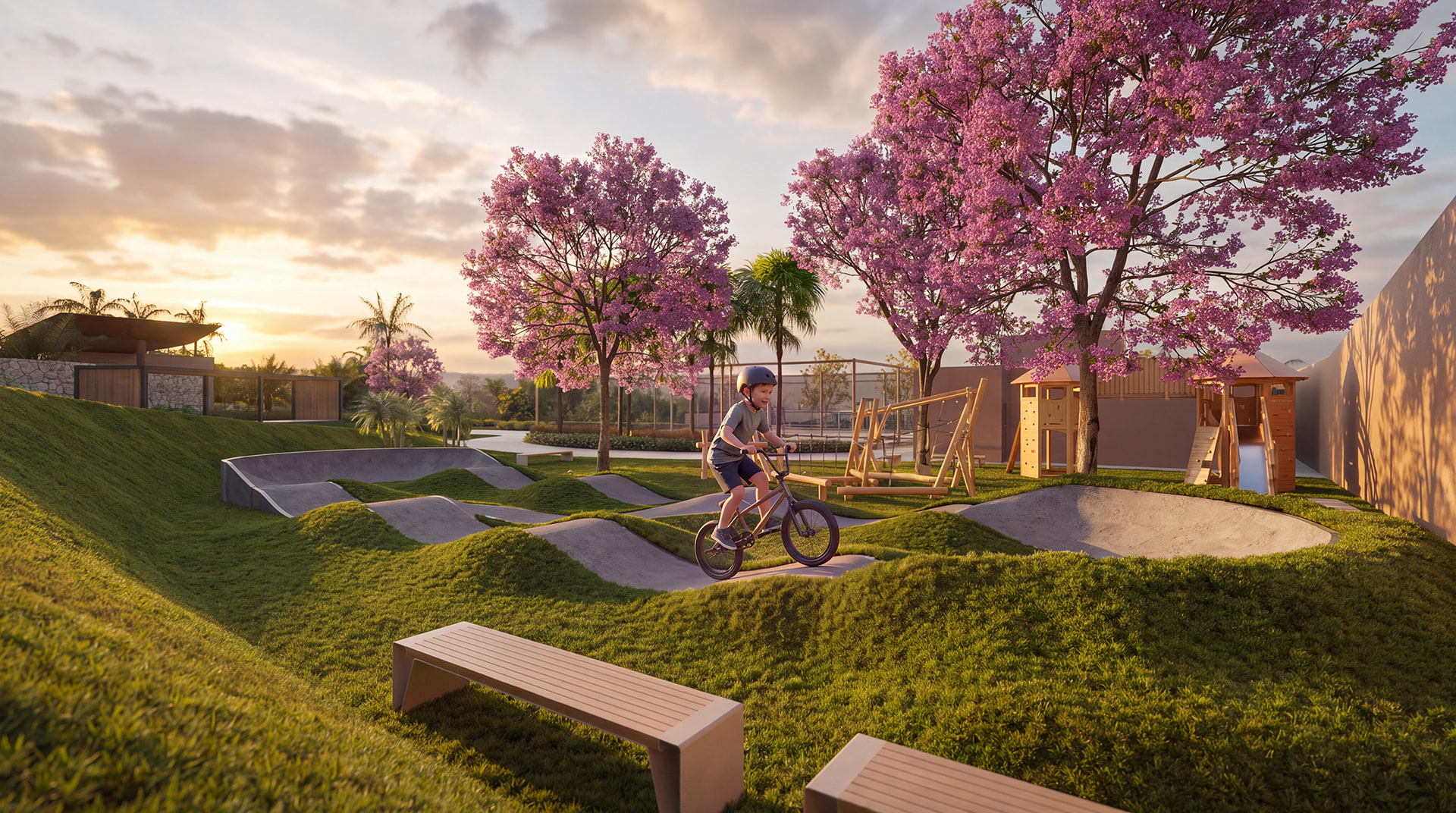 Minipista pump track — Benviverde Tennis Residence